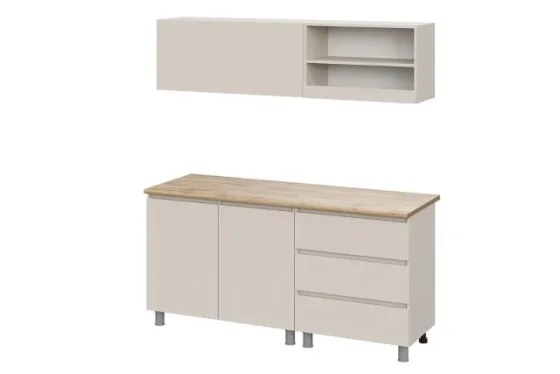 Кухня Hoff Монте, 170х190х60 см, со столешницей, цвет кашемир/дуб вотан